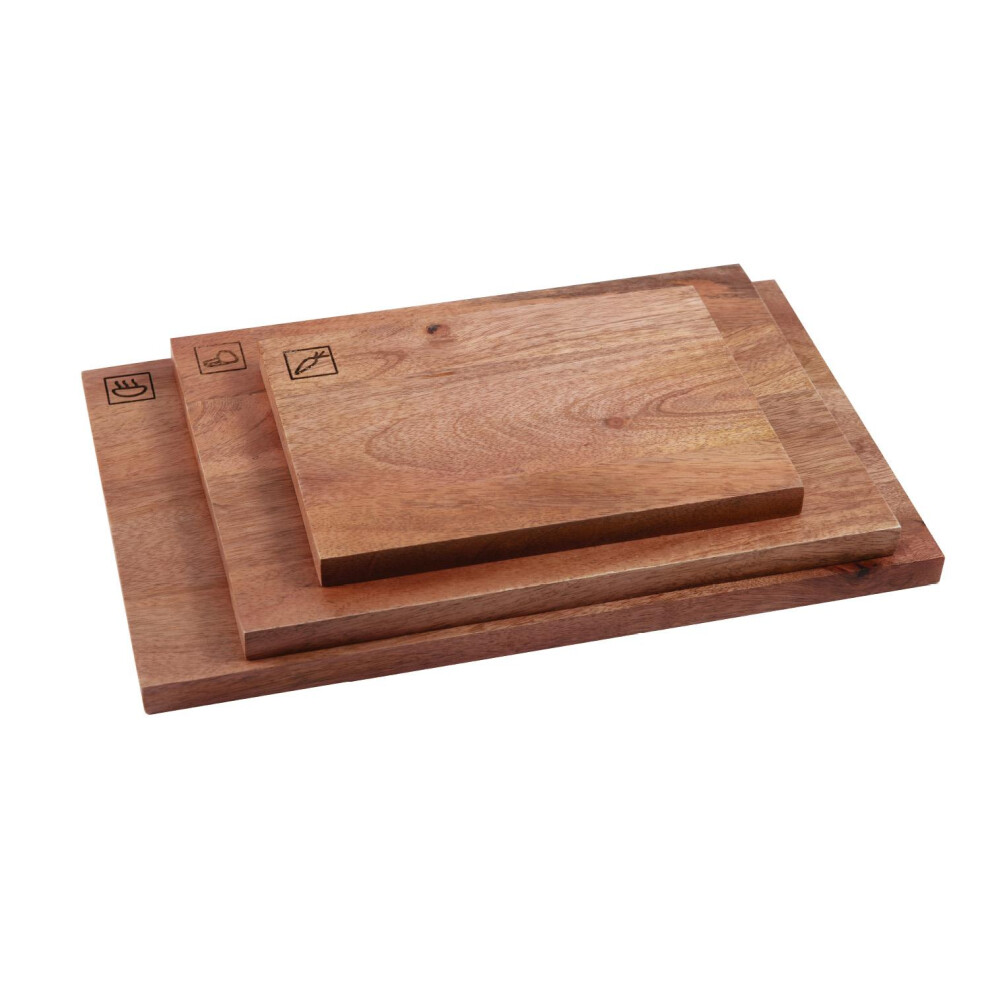 Tower , T847045, Set Of 3 Chopping Boards, Small, Medium, Large, Suitable For Food Preparation And Serving, Mango Wood