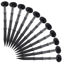 100 Pcs 4.3in Plastic Gardening Ground Nail Yard Garden Stakes Plastic Anchor Garden Pegs Sturdy Rustproof Plastic Stake For Fixing Weed Mat