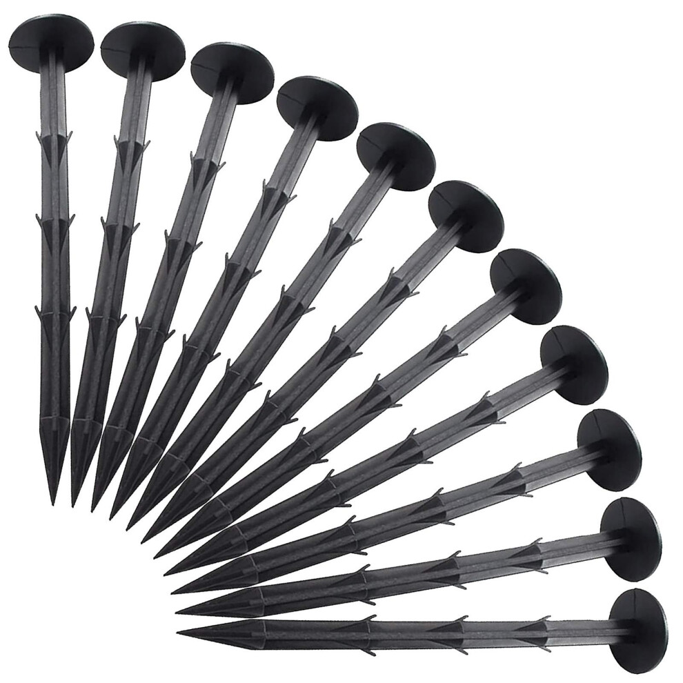 100 Pcs 4.3in Plastic Gardening Ground Nail Yard Garden Stakes Plastic Anchor Garden Pegs Sturdy Rustproof Plastic Stake For Fixing Weed Mat