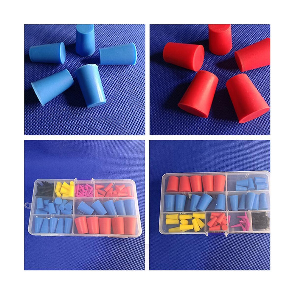 100Pcs Silicone Rubber Tapered Plug Kit, High Temp Rubber Hole Plugs For Powder Coating Plugs, For 9324781146896