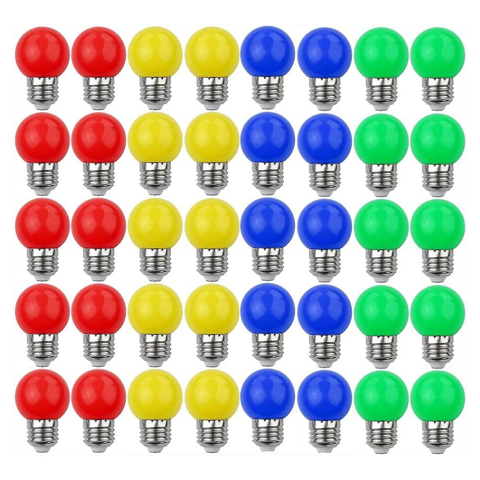 Colored Led Bulbs E27 3w=30w Decorative And Design Light 240 Lumens Ac220v-240v Decoration Lamp Mixed Colors Red Yellow Blue Green - Pack Of 40 [energ-image-OPC-PDNFKV7-NEW