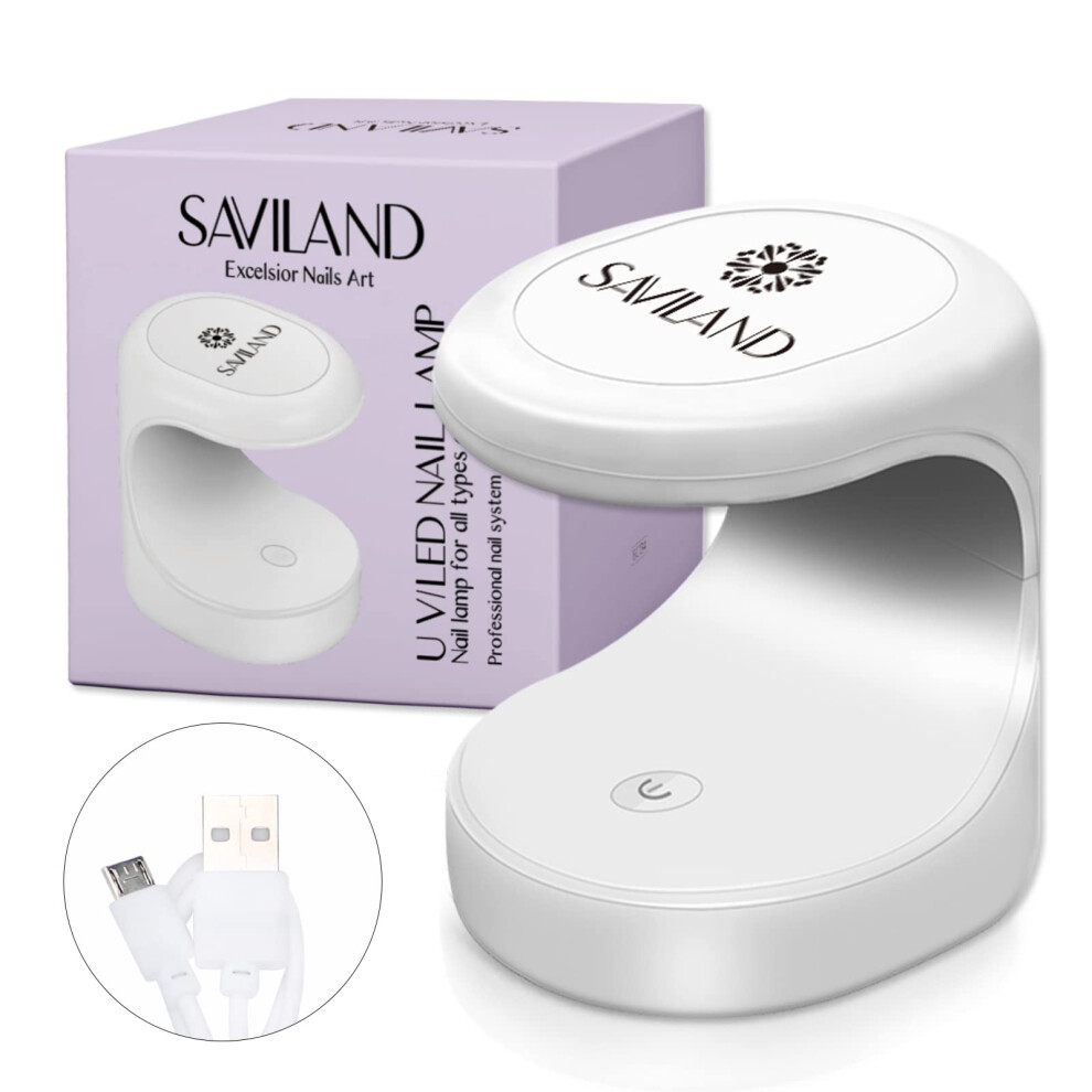Saviland Light Mini Nail Lamp - 16W U V/Led Nail Dryer U V For Nails For Gel Nail Polish, Poly Builder Nail Gel, Glue Gel, Nail Art Tools For Starters