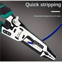 Multifunctional Long nose pliers wire stripper cable cutter crimping, 225mm long