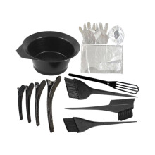 12pcs/set Hair Dyeing Brush Smooth Surface Ergonomics Handle Multipurpose Hair Tinting Bowl Dye Brush Gloves Tools For Home Use
