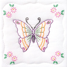 Blocchi trapuntati bianchi timbrati Jack Dempsey 9""X9"" 12/confezione-Butterfly 733 283