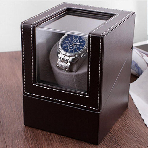 Automatic Watch Winder Automatic Mechanical Watch Winder Box Eu Plug (dark Coffee) 1