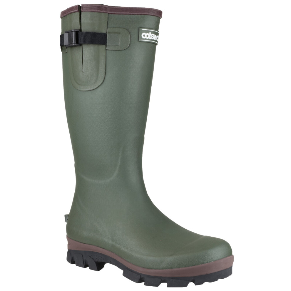 (11 UK, Green) Cotswold Grange Neoprene Mens Rubber Wellington Boots