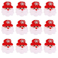 12pcs Led Twinkling Christmas Brooch Pin Party Gift Favors -santa Claus