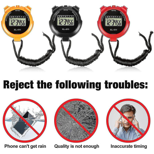 3 Pieces Sports Timer Date And Time Function Shockproof Waterproof Stopwatch 1