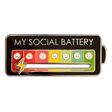(Social Battery Creative Lapel Pin,funny Mood Pin 7 Days A Week, Expression Brooch, Introvert Gifts) Social Battery Creative Lapel Pin,funny Mood Pin 7 Days A Week, Expression Brooch, Introvert Gifts