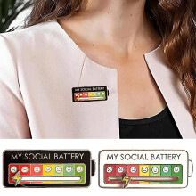 (Social Battery Creative Lapel Pin,funny Mood Pin 7 Days A Week, Expression Brooch, Introvert Gifts) Social Battery Creative Lapel Pin,funny Mood Pin 7 Days A Week, Expression Brooch, Introvert Gifts