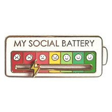 (Social Battery Creative Lapel Pin,funny Mood Pin 7 Days A Week, Expression Brooch, Introvert Gifts) Social Battery Creative Lapel Pin,funny Mood Pin 7 Days A Week, Expression Brooch, Introvert Gifts