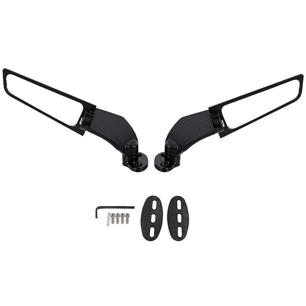 Universal Motorcycle Rearview Mirrors Wind Wing Adjustable Rotating Side Mirror For 9324781224600