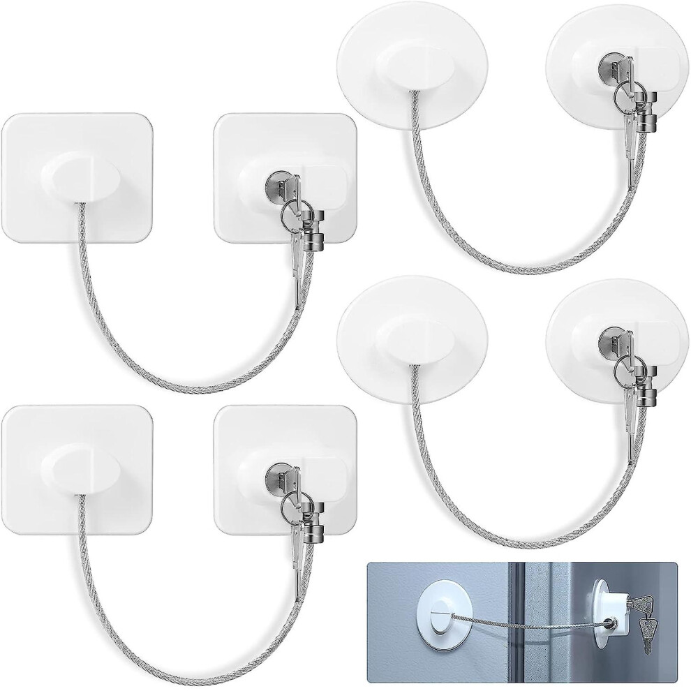4-pack Fridge Locks With 8 Keys - Child Safety Cabinet Locks