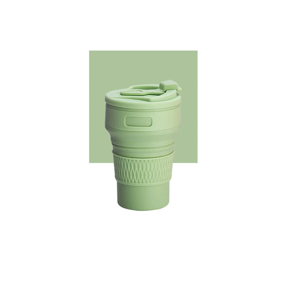 (model 1 Green) 350ML Silicone Folding Coffee Cups Portable Outdoors Travel Drinking Mug Collapsible Water Tea Cup