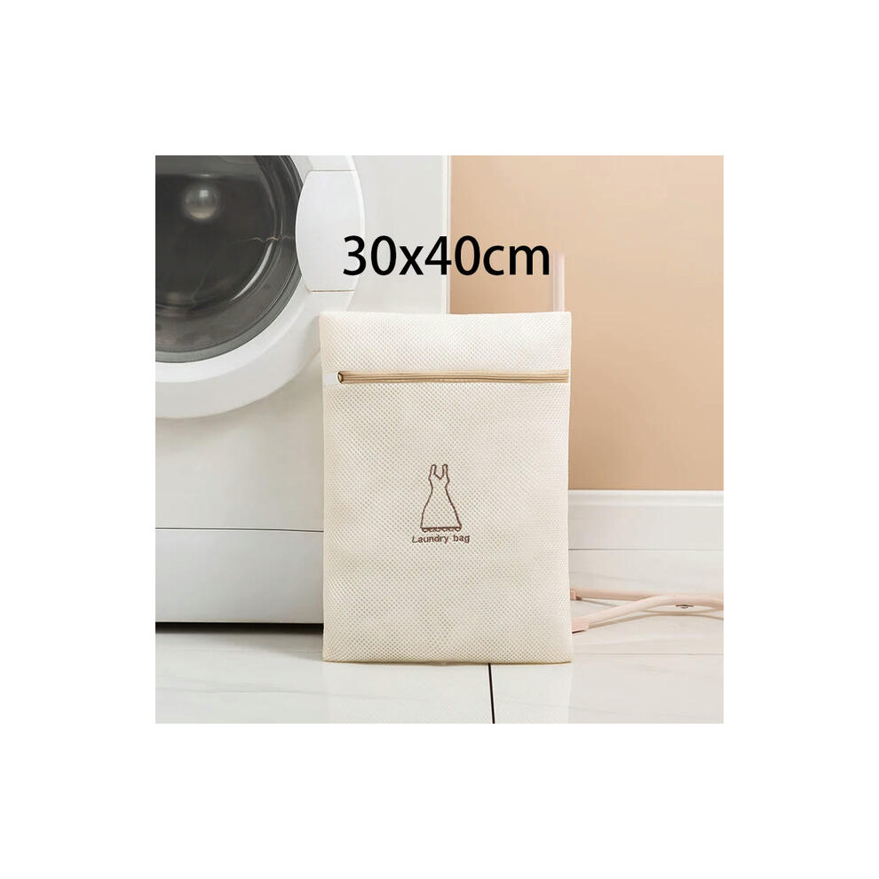 (Dress 30x40cm) Laundry Bag Fine Mesh Embroidery Print Laundry Pouch Household Clothes Cleaning Washing Bags For Washing Machines New 7Pcs Sets