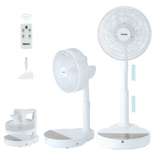 GEEPAS 10" DC Folding Fan -Portable Desk Fan Remote Control 8Hr Timer
