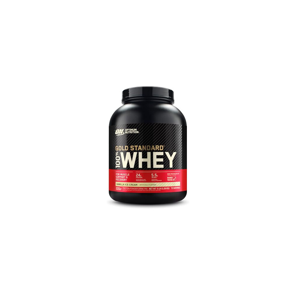 Optimum Nutrition Gold Standard 100% Whey Muscle Building and Recovery Protein Powder With Naturally Occurring Glutamine and BCAA Amino Acids,