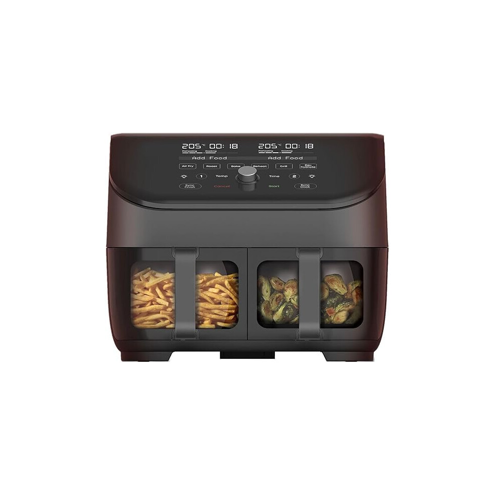 Instant Vortex Plus Dual Air Fryer with Large Double Air Frying Drawers and 8-in-1 Smart Programmes - Air Fry, Bake, XL Capacity - SyncCook