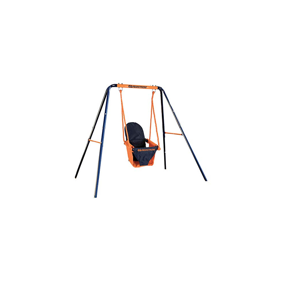 Hedstrom Folding Toddler Swing Super Fun First Swing with High Back Support Indoor and Outdoor Play Robust Steel Frame Adjustable Ropes Comfortable