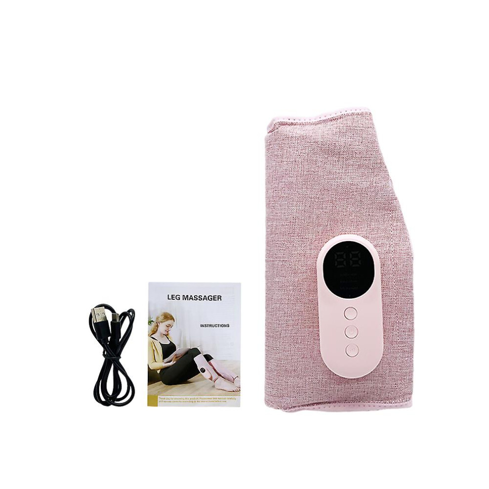 (One Pink NO Box) Electric Leg Calf Massager Full Pressotherapy Air Pressure Leg Massage Airbag Vibration Slimming Muscle Pain Relief With Heat