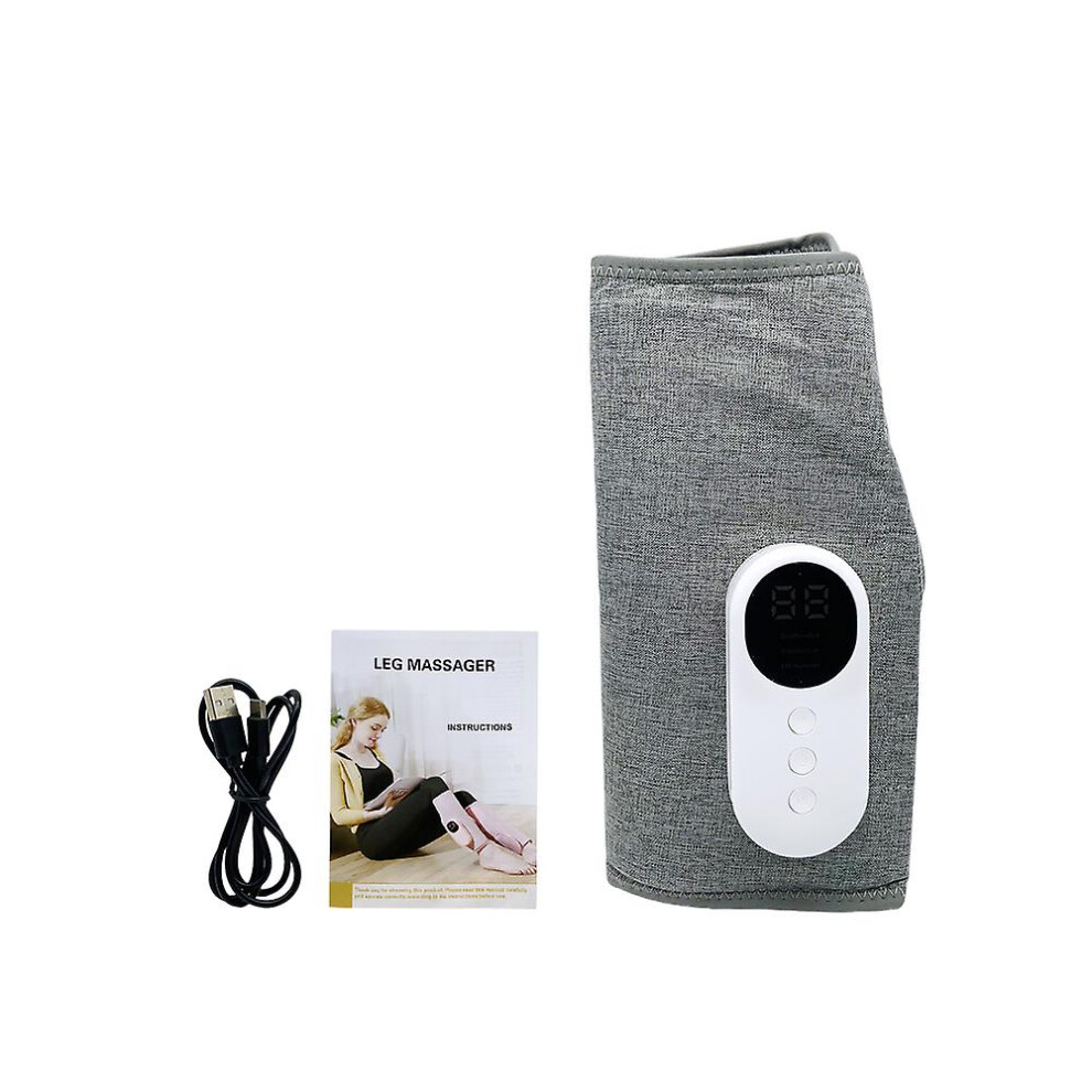 (One Gray NO Box) Electric Leg Calf Massager Full Pressotherapy Air Pressure Leg Massage Airbag Vibration Slimming Muscle Pain Relief With Heat