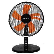Belaco 12inch Table Fan Desk Fan with 3 Speed Oscillating cooling fan Stand Fan floor fan Low Noise Strong Resistant Base (Black & Orange)