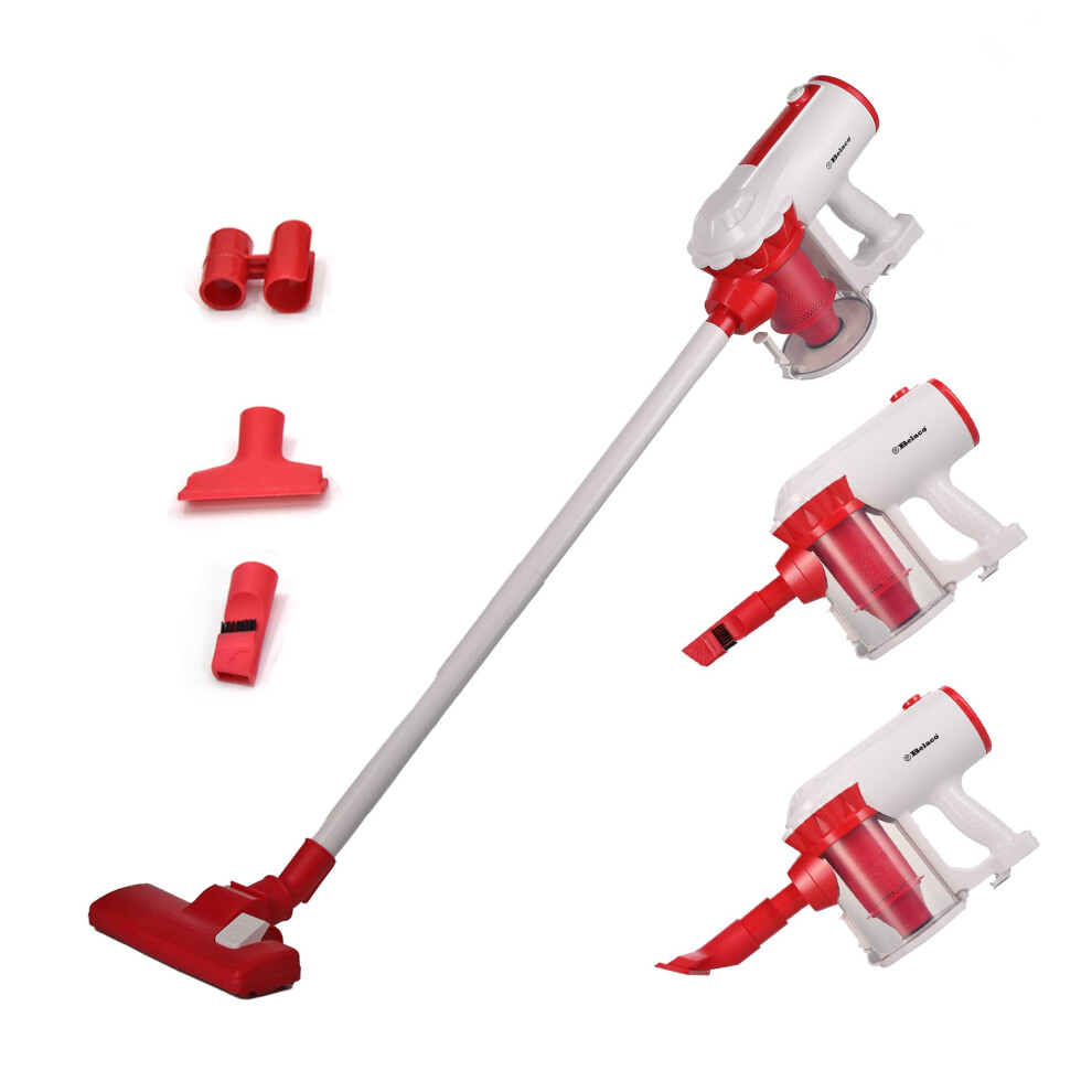 Belaco Hoover Corded Upright Vacuum Cleaner 600W White & Red 3 In 1 Stick Handheld Vacuum Cleaner Bagless Hepa And Multi Cyclonic Function Portable White,Red