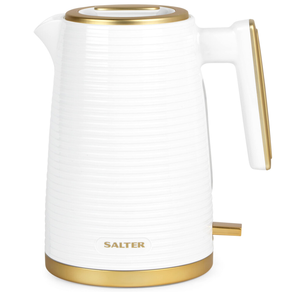 Salter Ek5031wht Palermo Electric 1.7L Kettle - 3000W Rapid Boil, 360 Swivel Base, Auto Shut-Off, Boil-Dry Sensor, Anti-Limescale Filter
