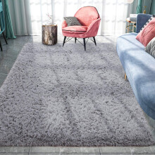 (Silver Grey, 120cm x 170cm (3 ft 11" x 5 ft 7")) Large Shaggy Rug Thick Pile Door Mat Runner Carpet