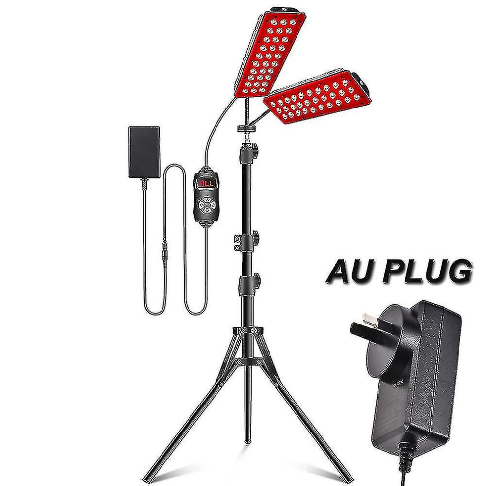 Red/Light (Au Plug) Dual Head Infra Therapy Device With Adjustable Stand 660Nm
