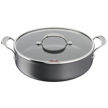 Tefal Jamie Oliver Cook's Classics All in One Pan, Non-Stick, Oven-Safe, Induction, Glass Lid, Riveted Handle, Hard Anodised Aluminium