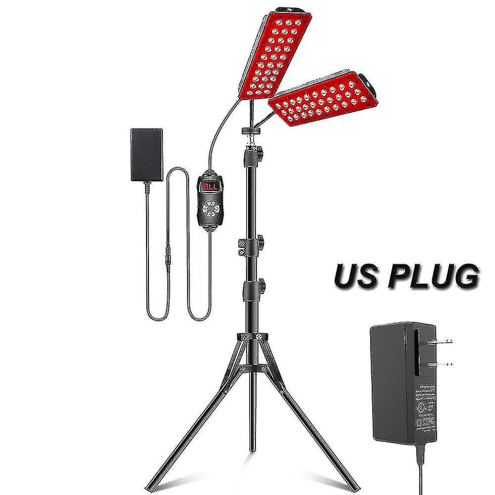 Red/Light (Us Plug) Dual Head Infra Therapy Device With Adjustable Stand 660Nm