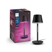 Philips Hue Go Smart Portable Table Lamp [Downlight - Black] White & Colour Ambiance LED with Bluetooth. For Home Indoor Lighting, Bedroom