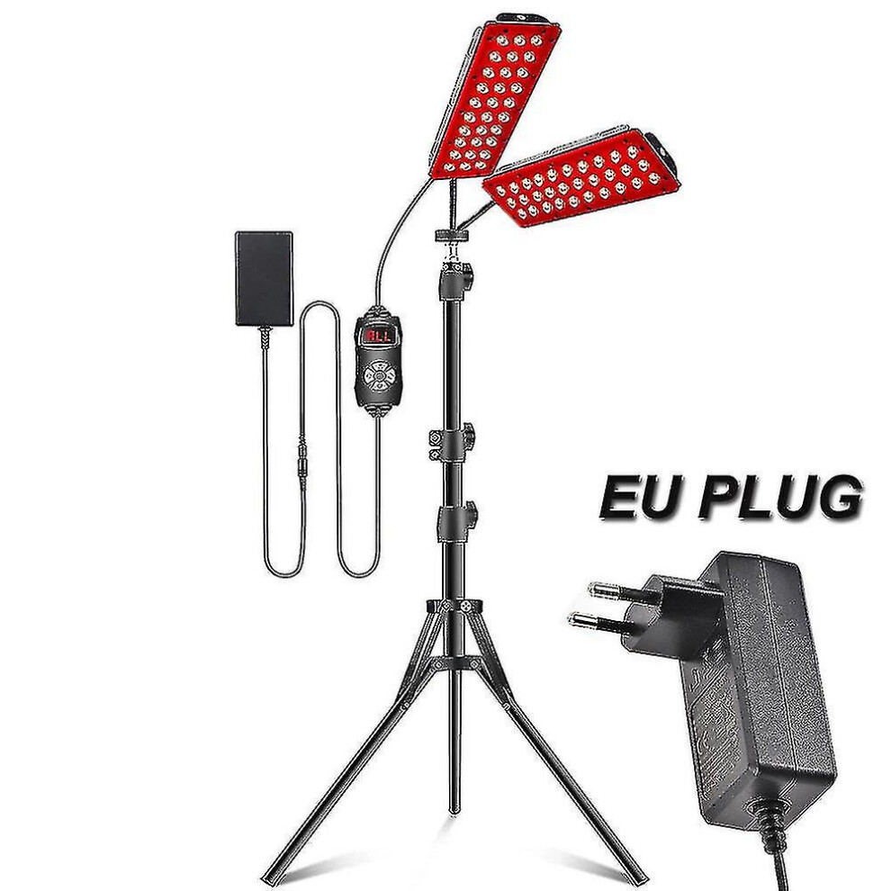 Red/Light (Eu Plug) Dual Head Infra Therapy Device With Adjustable Stand 660Nm