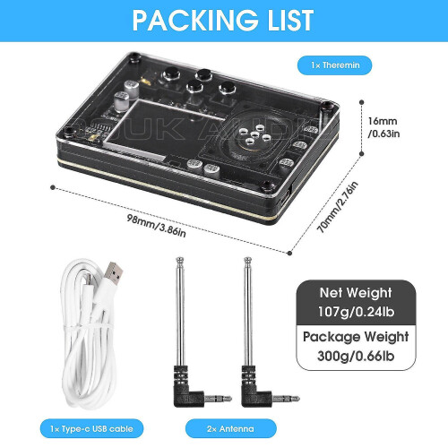 Mini Theremin Musical Electronic Creative Instrument With Screen Display Yo