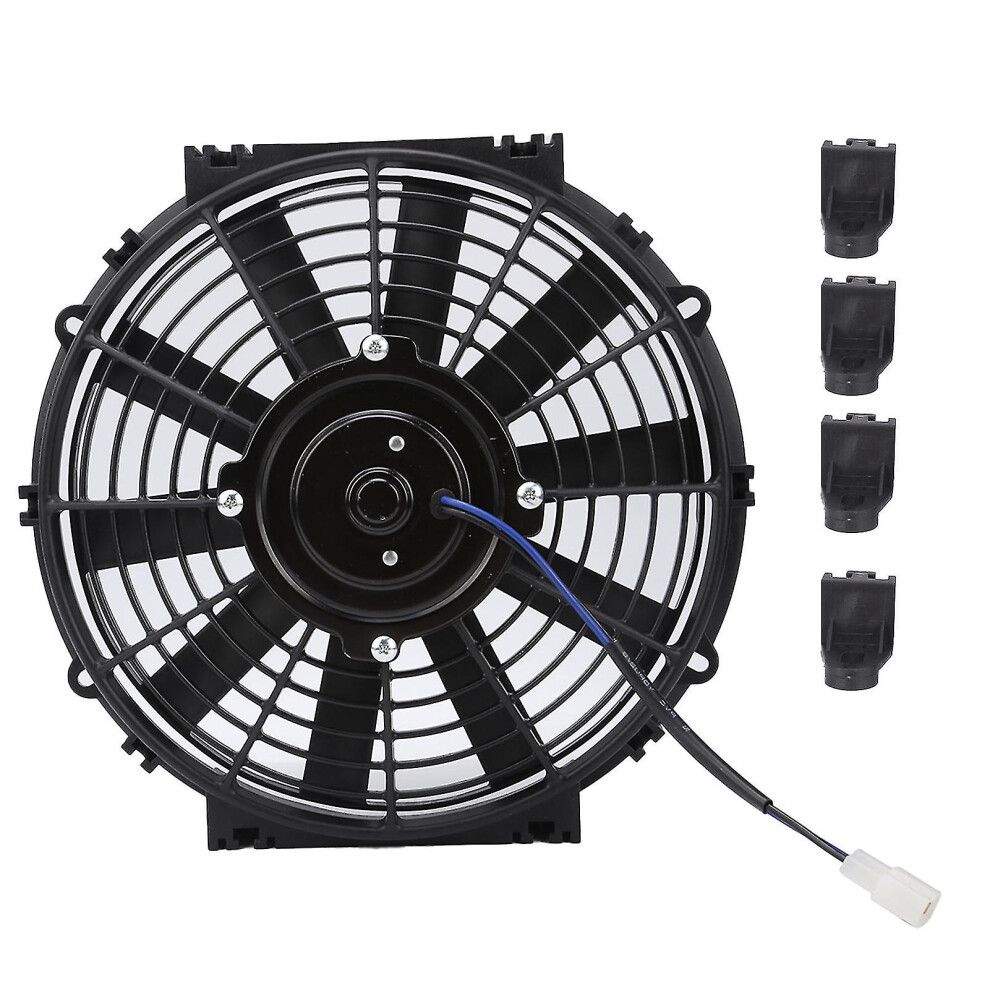 10In Slim Electric Cooling Fan Radiator 24V 80W 2100Rpm 10 Straight Blades Universal For Car 9363541066692