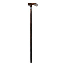 (Colored Glass) Walking Stick With Jade Wooden Carved Horse Head Crutch Colored Walking Stick Handle Head Handle