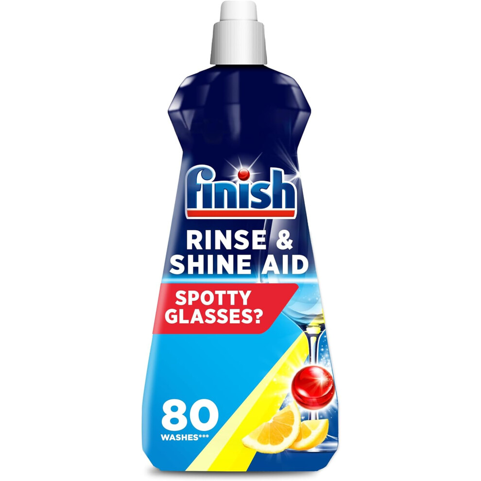 Finish  Finish Dishwasher Rinse & Shine Aid  Lemon 400ml  For Drier Glasses and Spot Prevention