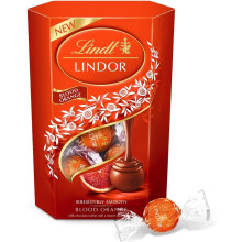 Lindt Lindor Blood Orange Milk Chocolate Truffles Box Approx 16 truffles 200g Contains Smooth Melting Filling Gift Present Him Her Christmas Birthday