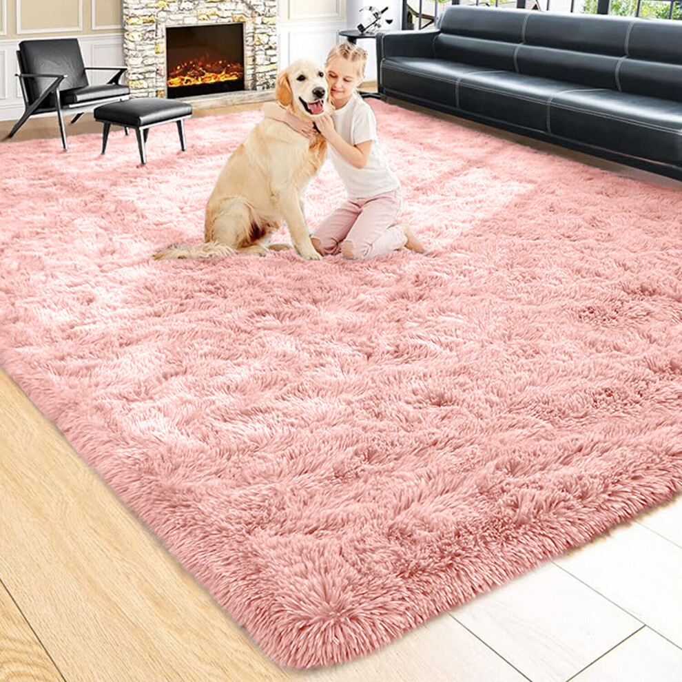 Aspire Homeware (, 200X290 Cm) Extra Large Rugs Fluffy Shaggy Living Room Rug Pink