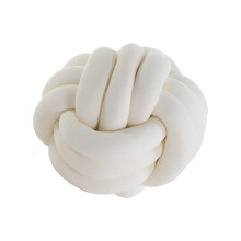 (White, 20CM) Knot Ball Throw Pillow, Round Knotted Plush Cushion Accent Pillow For Preppy