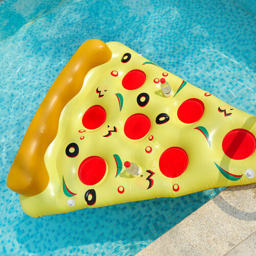 Adult Pvc Inflatable Pizza Floating Drainage Recliner With Foldable Backrest 1