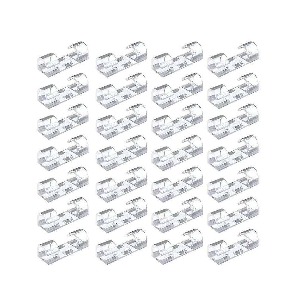 100Pcs Cable Clips Cable Tidy Wire Holder With Strong Self Adhesive Pads Plastic Cord Management Or 9324781252559