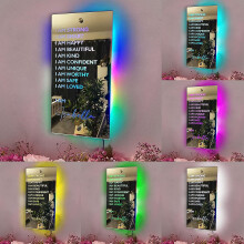 Personalized Affirmations Mirror Led Light- Girls Women Teen Quote Inspirational
