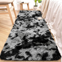 (60cm x 220cm (2ft x 7ft 7")- Runner Carpet Rug, Dark Grey/ Charcoal Carpet Rug) Fluffy Shaggy Rugs Living Room Hallway Runner