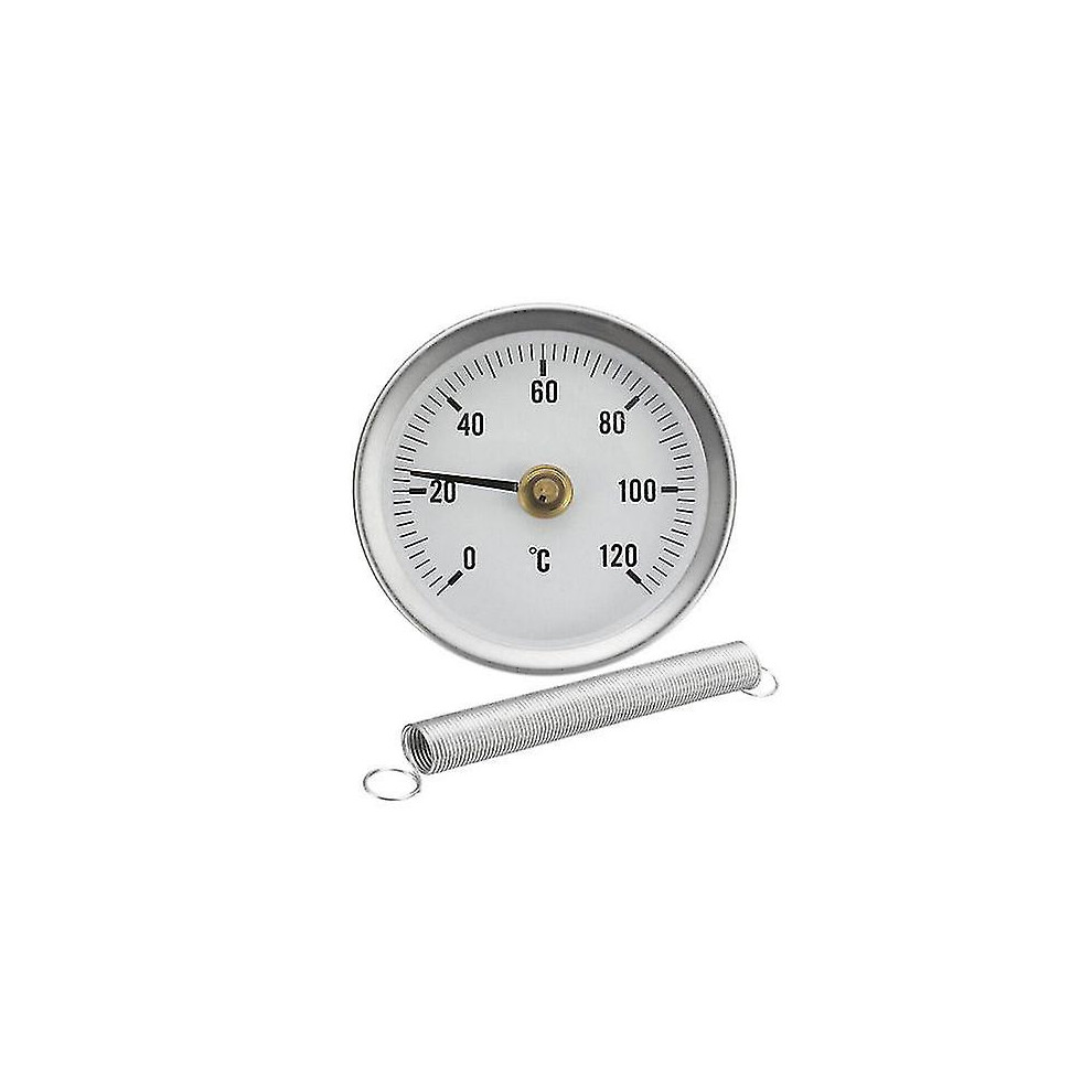 2X Pipe Thermometer Temperature Gauge Clip On Spring 0-120 63Mm Hot Water Dial 9363541085754