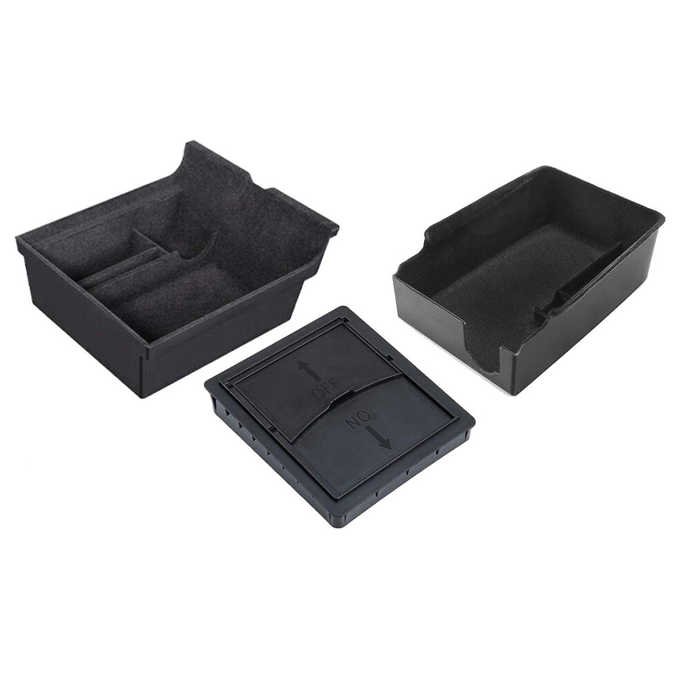 3Pcs Center Console Organizer Tray Fit For 2021 Tesla Model 3/Y Armrest Cubby Drawer Storage Box Ac 9324781254539