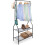House of Home Clothes Stand with 2 Tier Shoe Rack & 4 Hooks Single Rail Wardrobe Replacement - Black 1