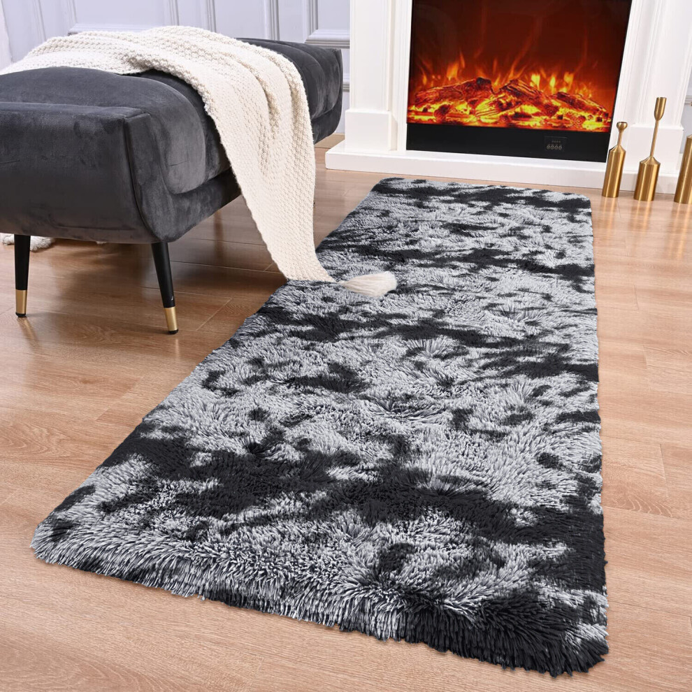 (80cm x 150cm (2ft 8" x 5ft)- Large Runner Carpet Rug, Dark Grey/ Charcoal Carpet Rug) Kitchen Hallway Runner Rugs Soft Pile Shaggy Rug